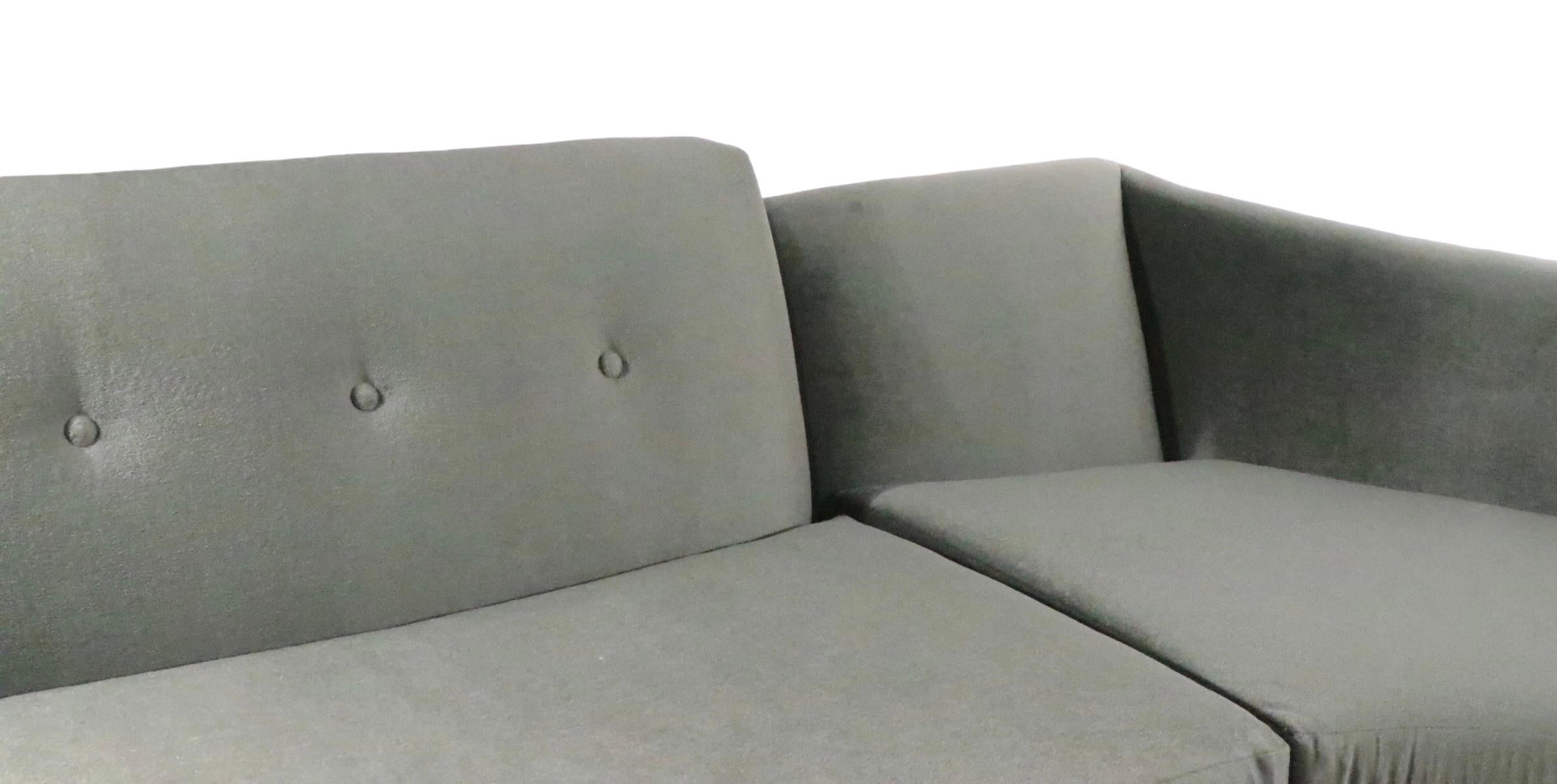 Metal Glamorous Hollywood Regency Mid Century Art Deco Sectional Sofa c 1930s/1950s For Sale