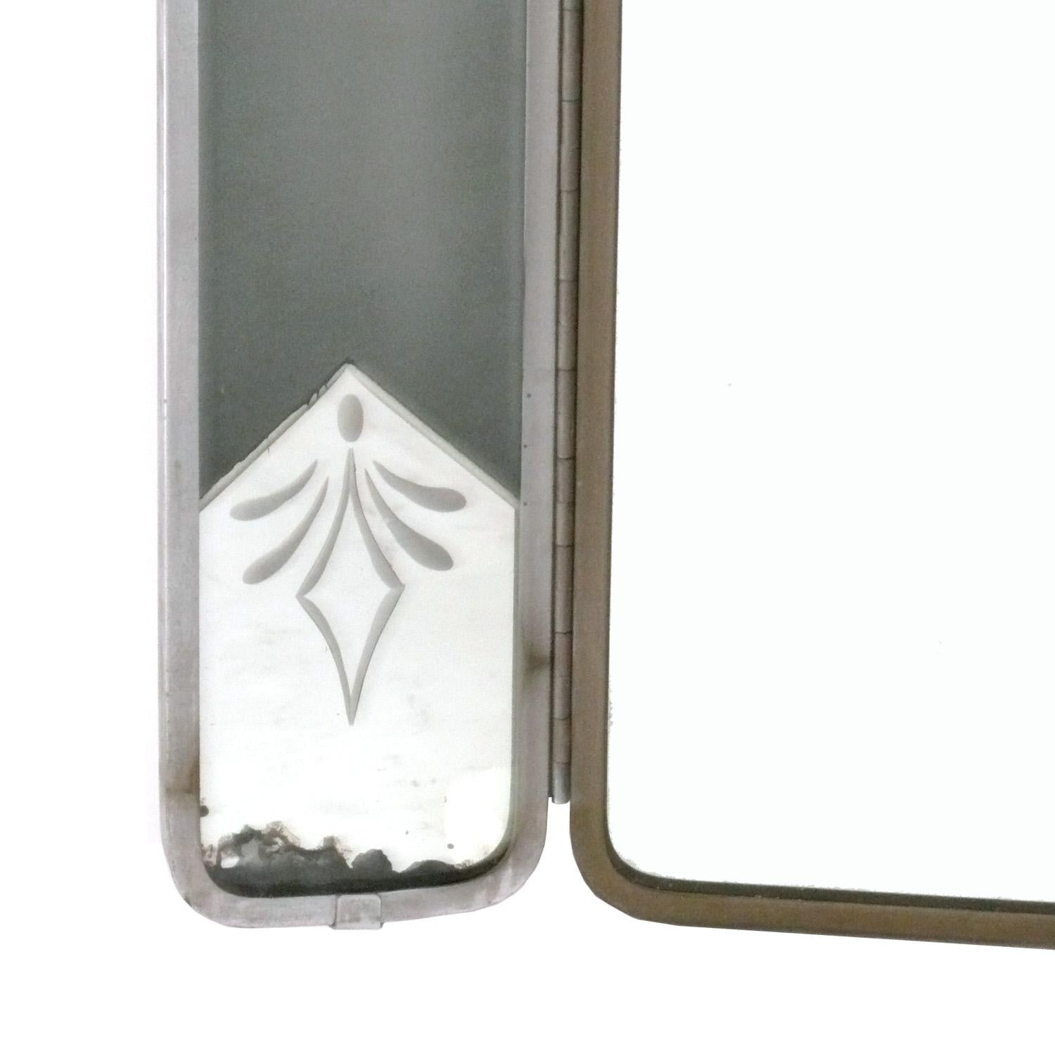 French Glamorous Illuminated Art Deco Vanity Mirror 48.25