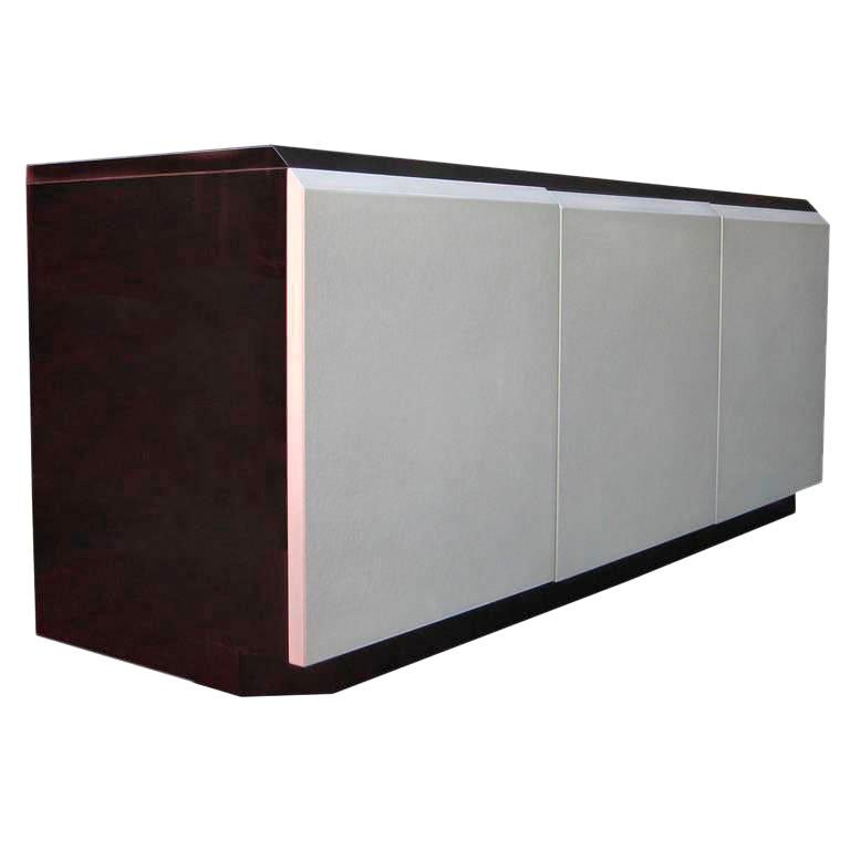 Glamorous Iridescent Lacquered Credenza by Roger Rougier