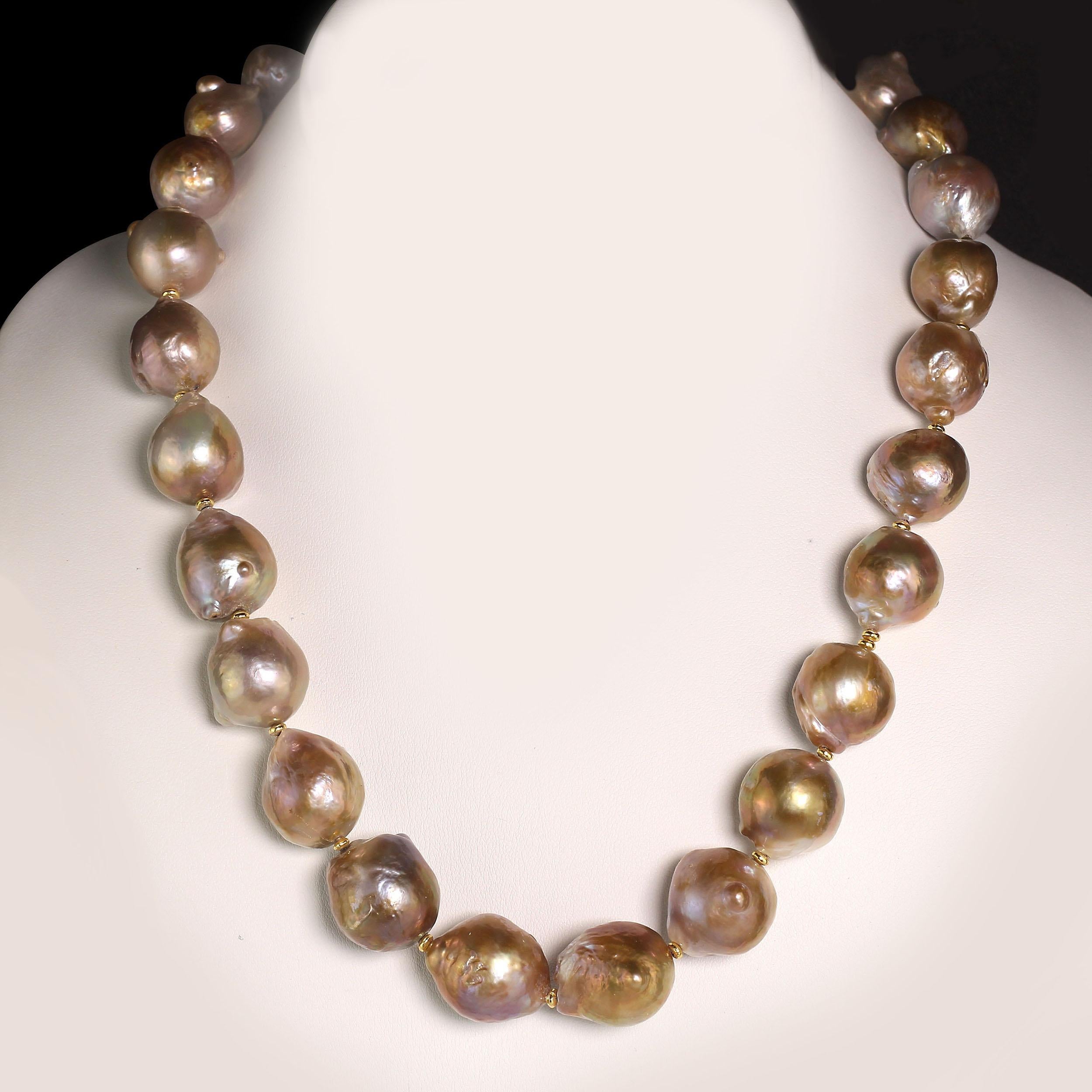 Glamorous Iridescent Wrinkle Pearl Necklace from Gemjunky 7