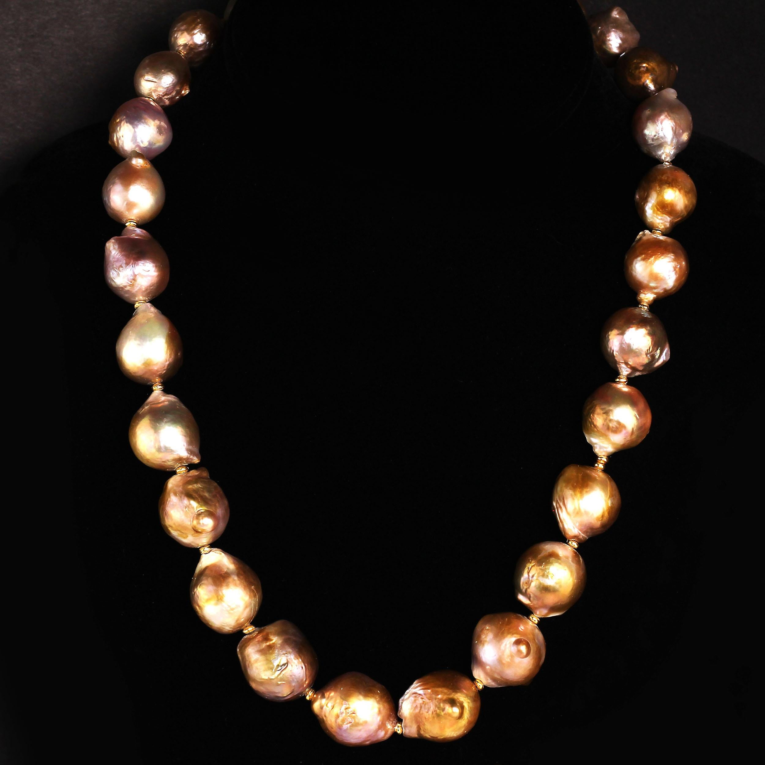 Women's Glamorous Iridescent Wrinkle Pearl Necklace from Gemjunky