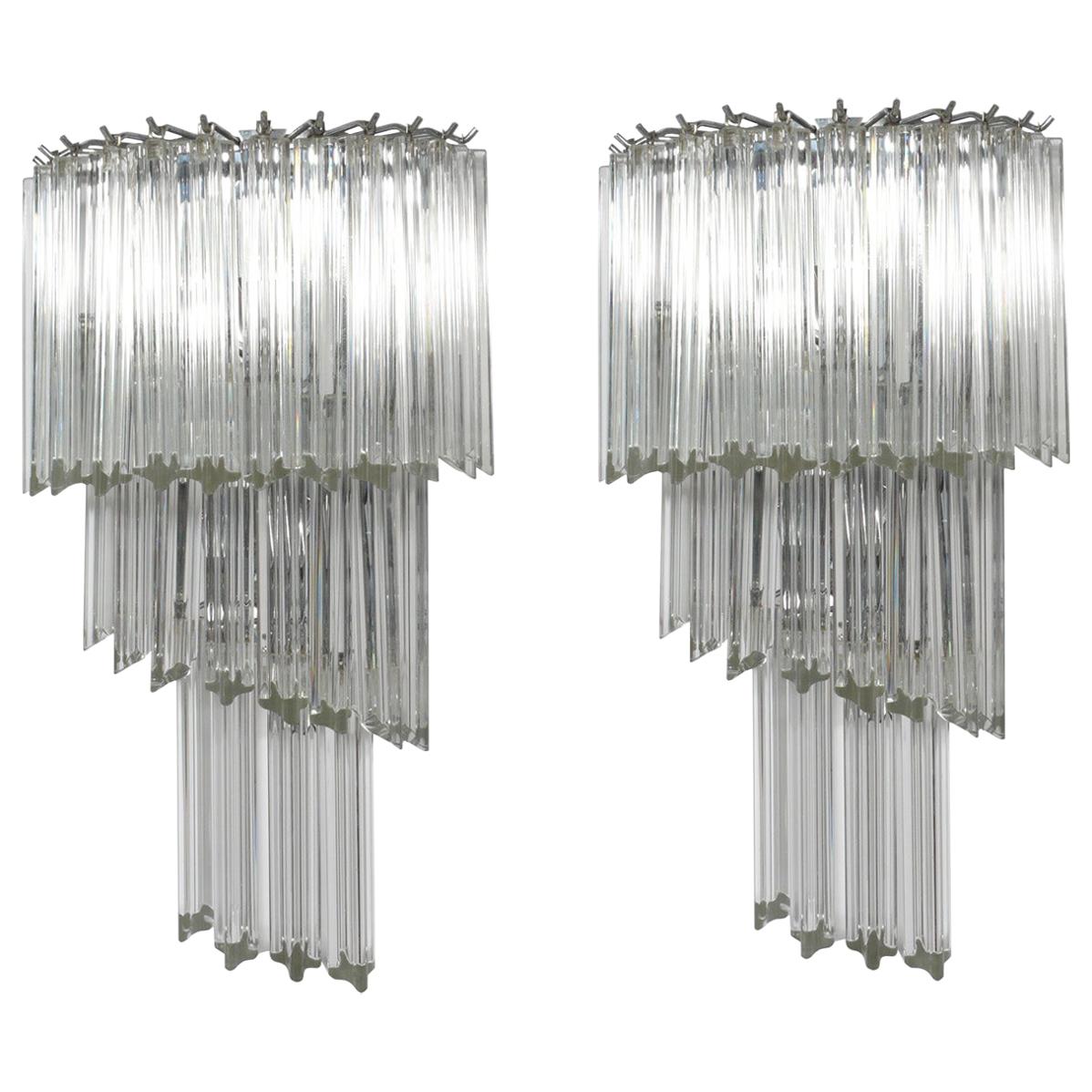 Glamorous Italian Glass Sconces by Camer