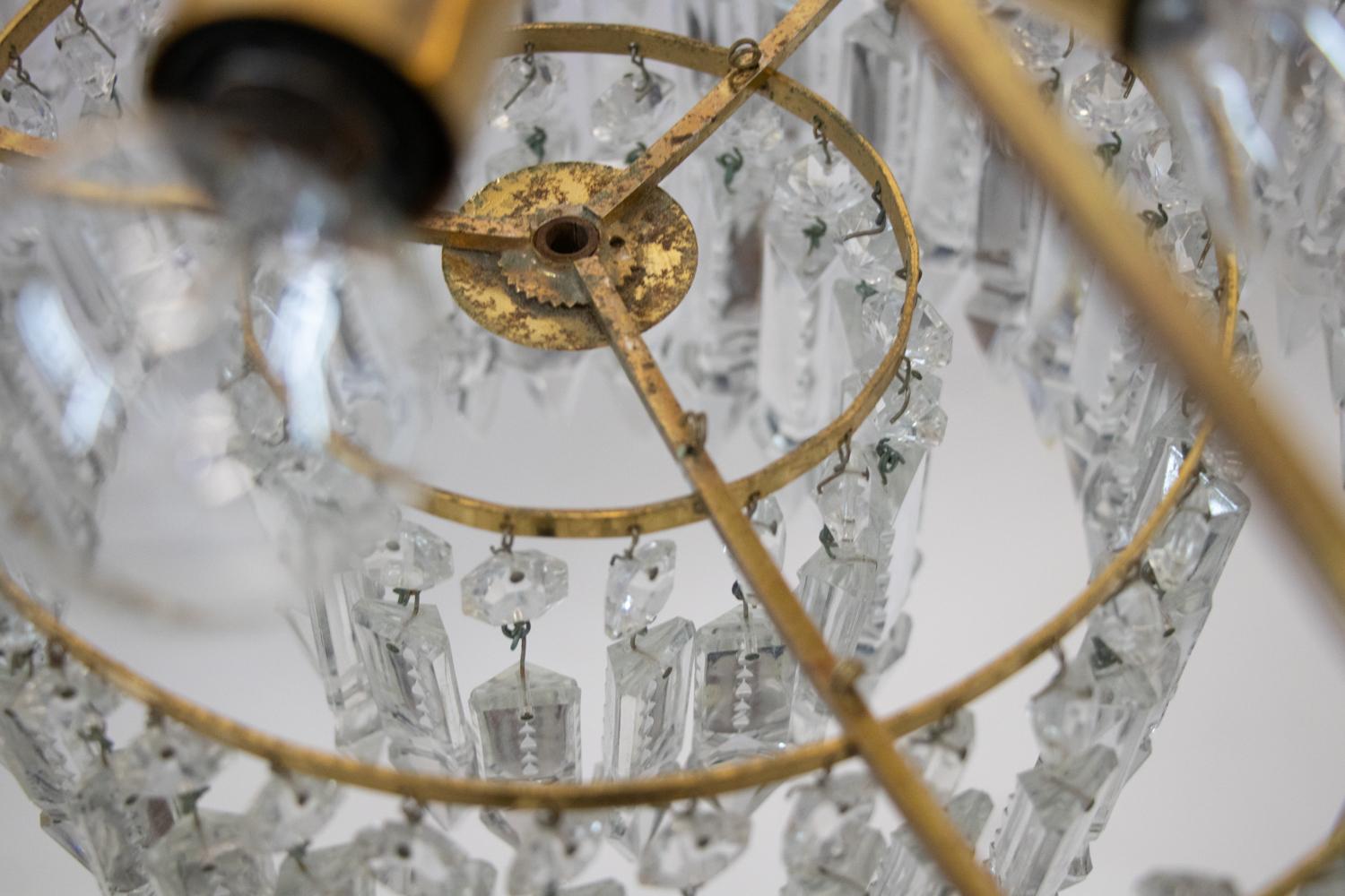Glamorous Jewel Swarovski Crystal & Brass Chandelier, Germany, 1960s For Sale 10