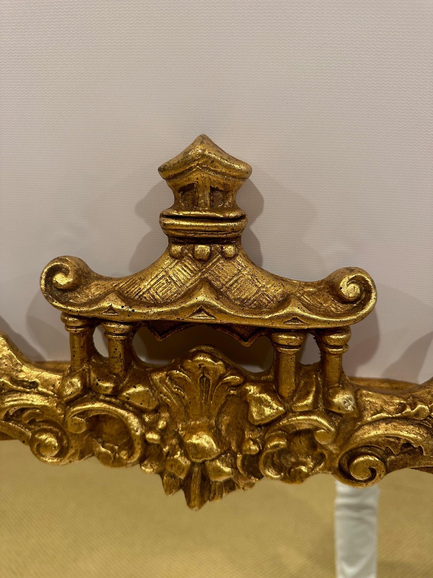 Gilt Glamorous Large Pagoda Style Gilded Mirror