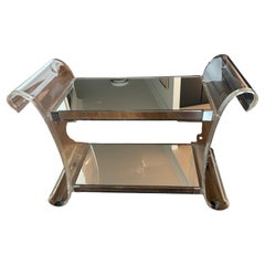 Glamorous Mid Century Modern Lucite Bar Cart on Casters