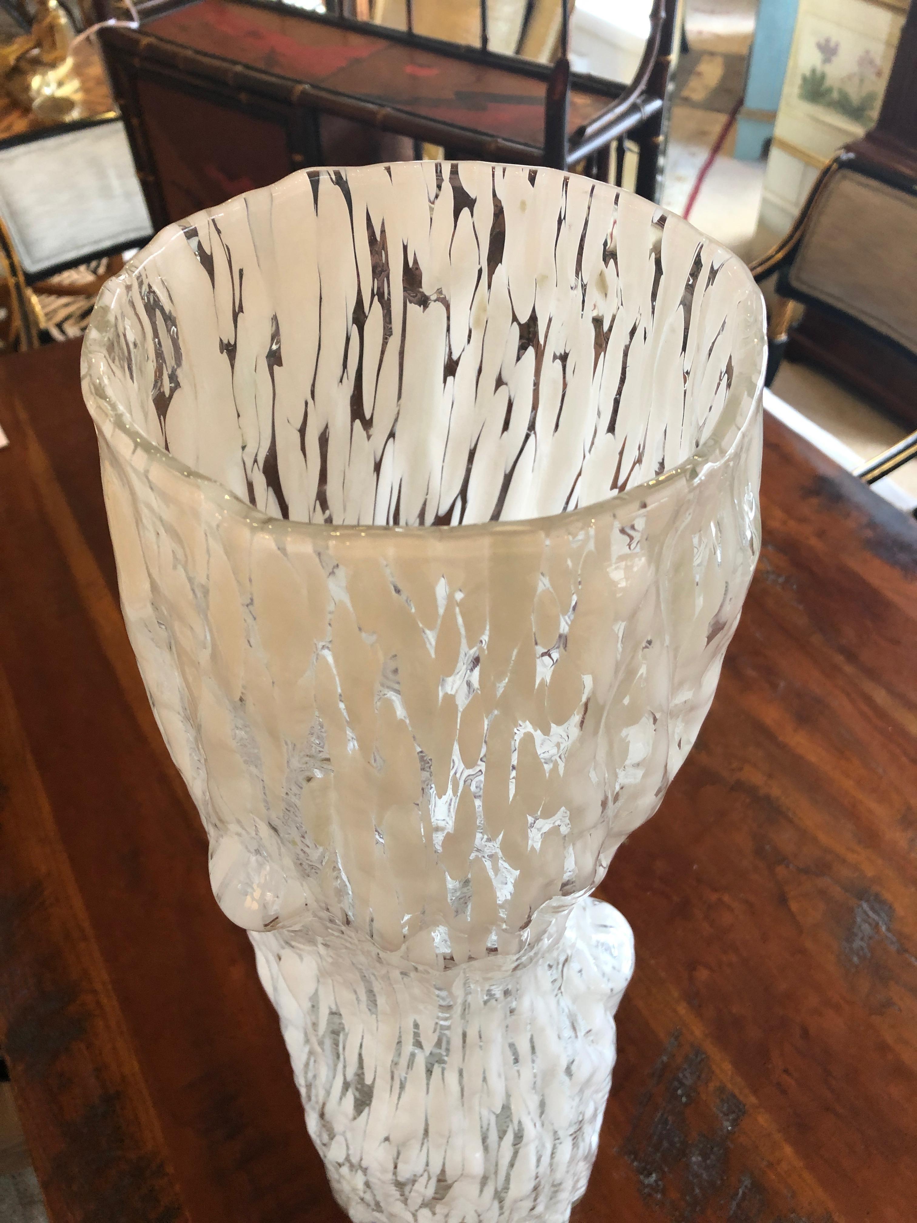 Glamorous Murano Faux Bois Style Very Large Elongated Vase 2
