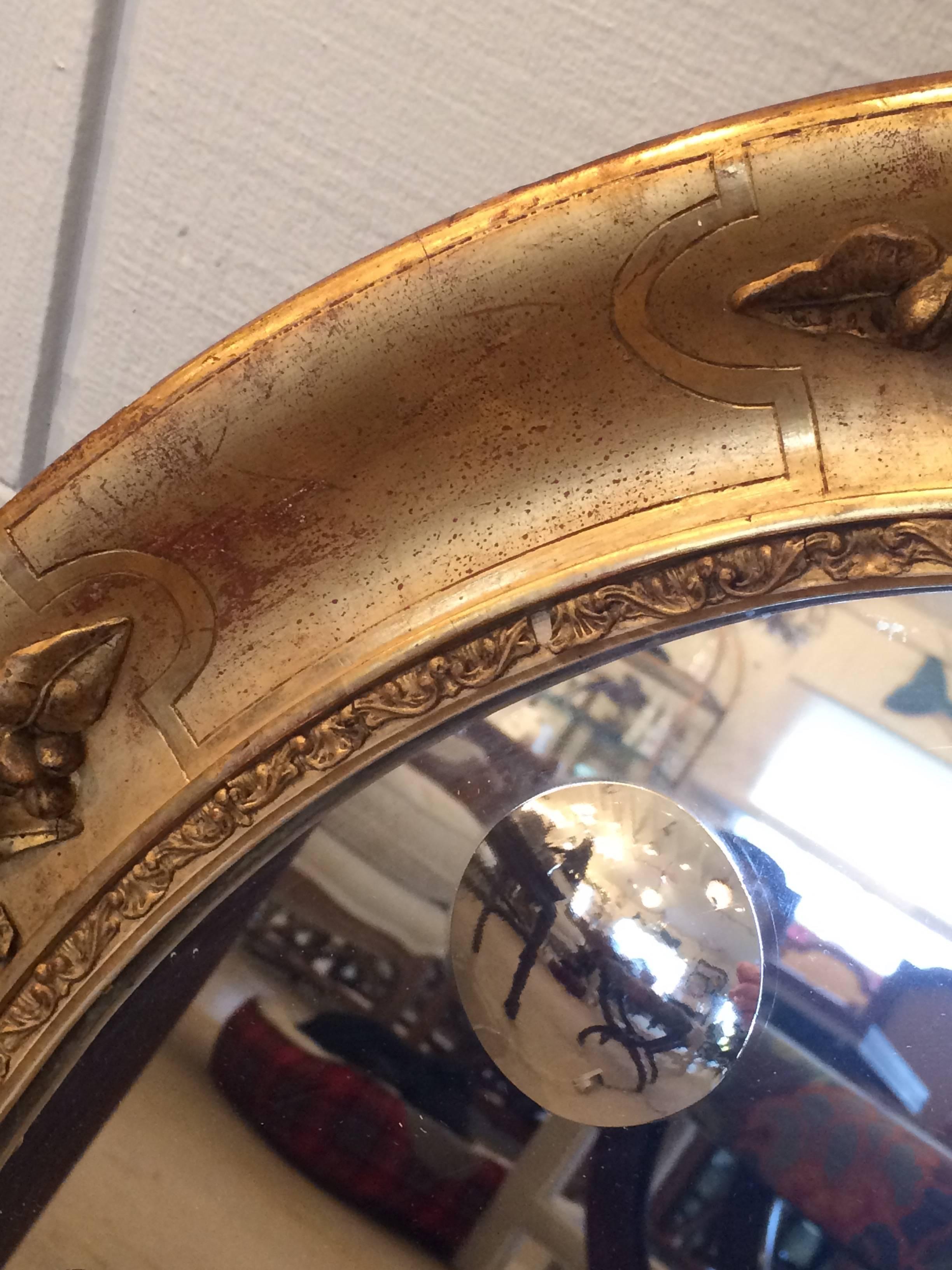 Glamorous Ornate French Giltwood and Bullseye Mirror 7