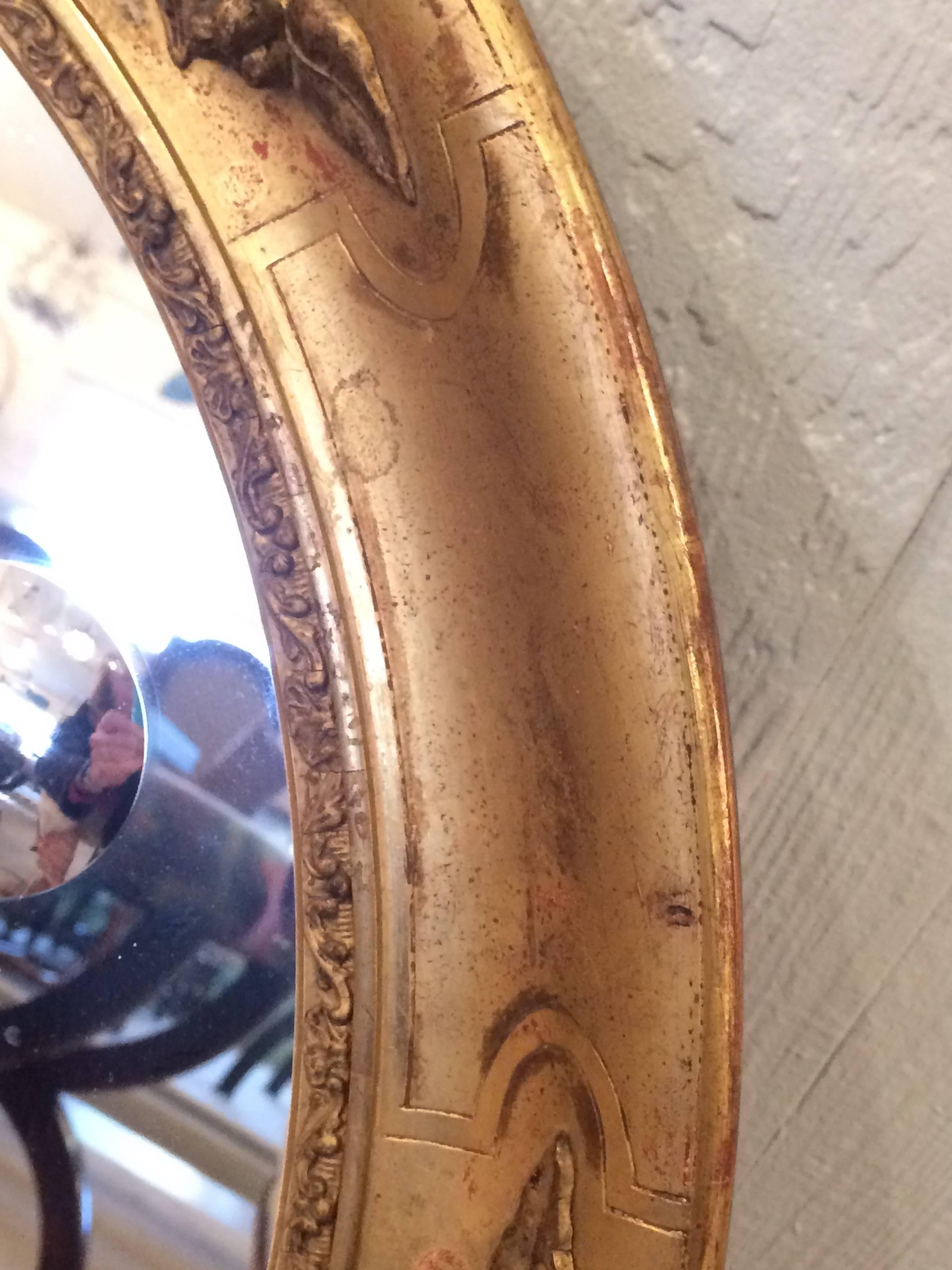 Glamorous Ornate French Giltwood and Bullseye Mirror 3