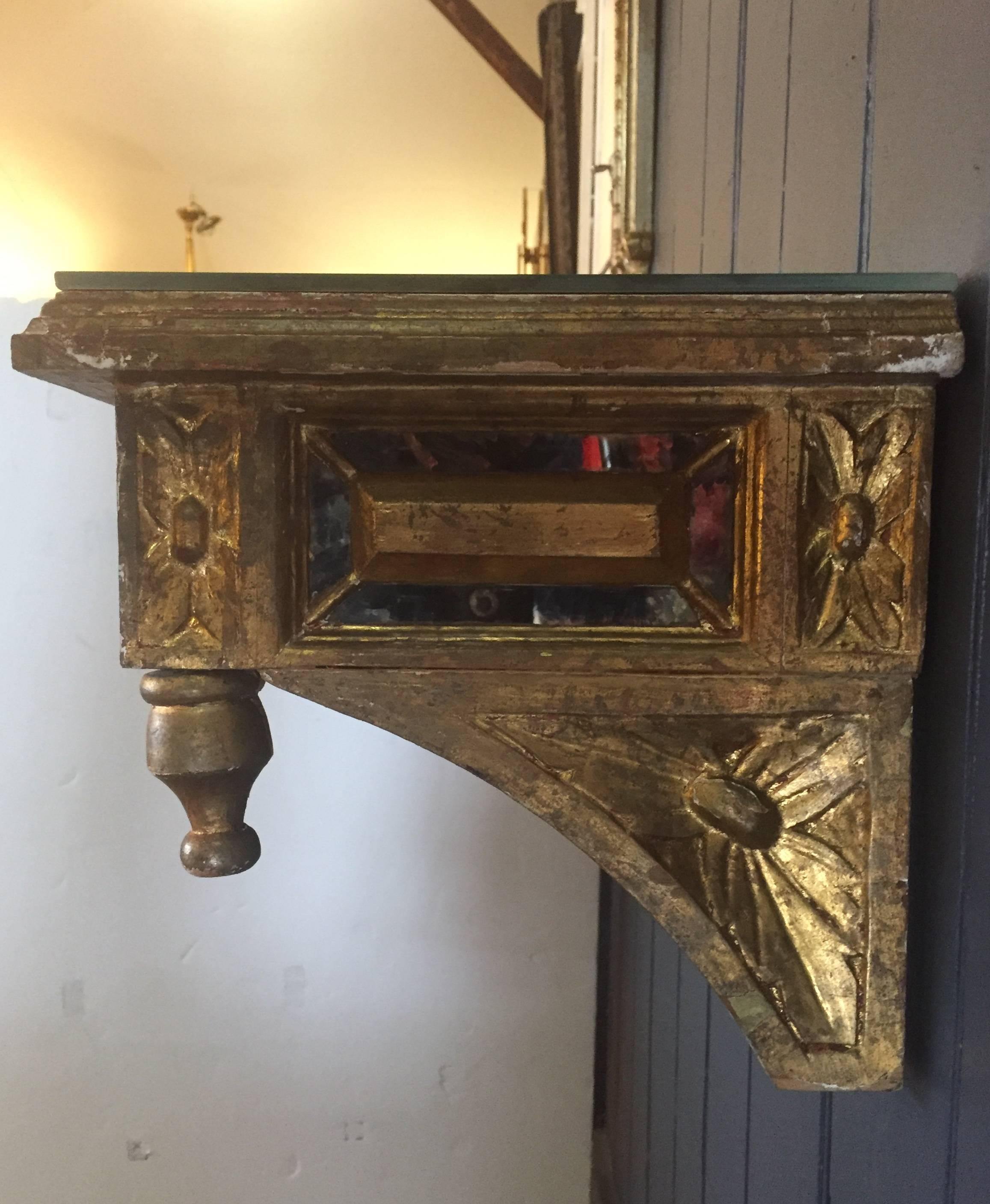 American Glamorous Painted Gilded and Mirrored Hanging Console