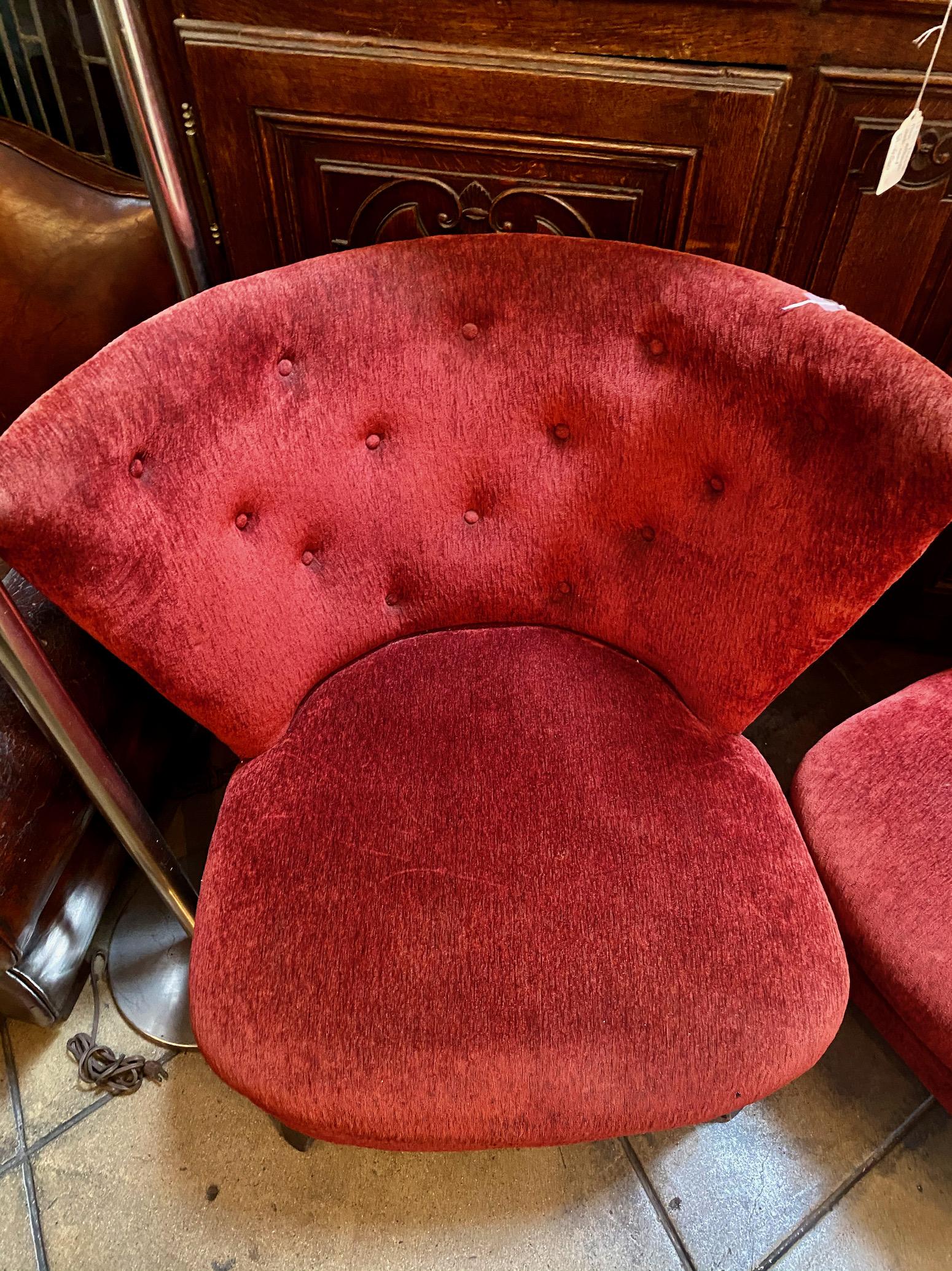 Glamorous Pair of 1940 Lounge Slipper Chairs by Gilbert Rohde 1