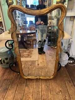 Glamorous Pair of Art Nouveau Giltwood Swag Motif Large Mirrors