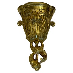 Glamorous Pair of Heavily Gilded Carved Wood Italian Wall Brackets