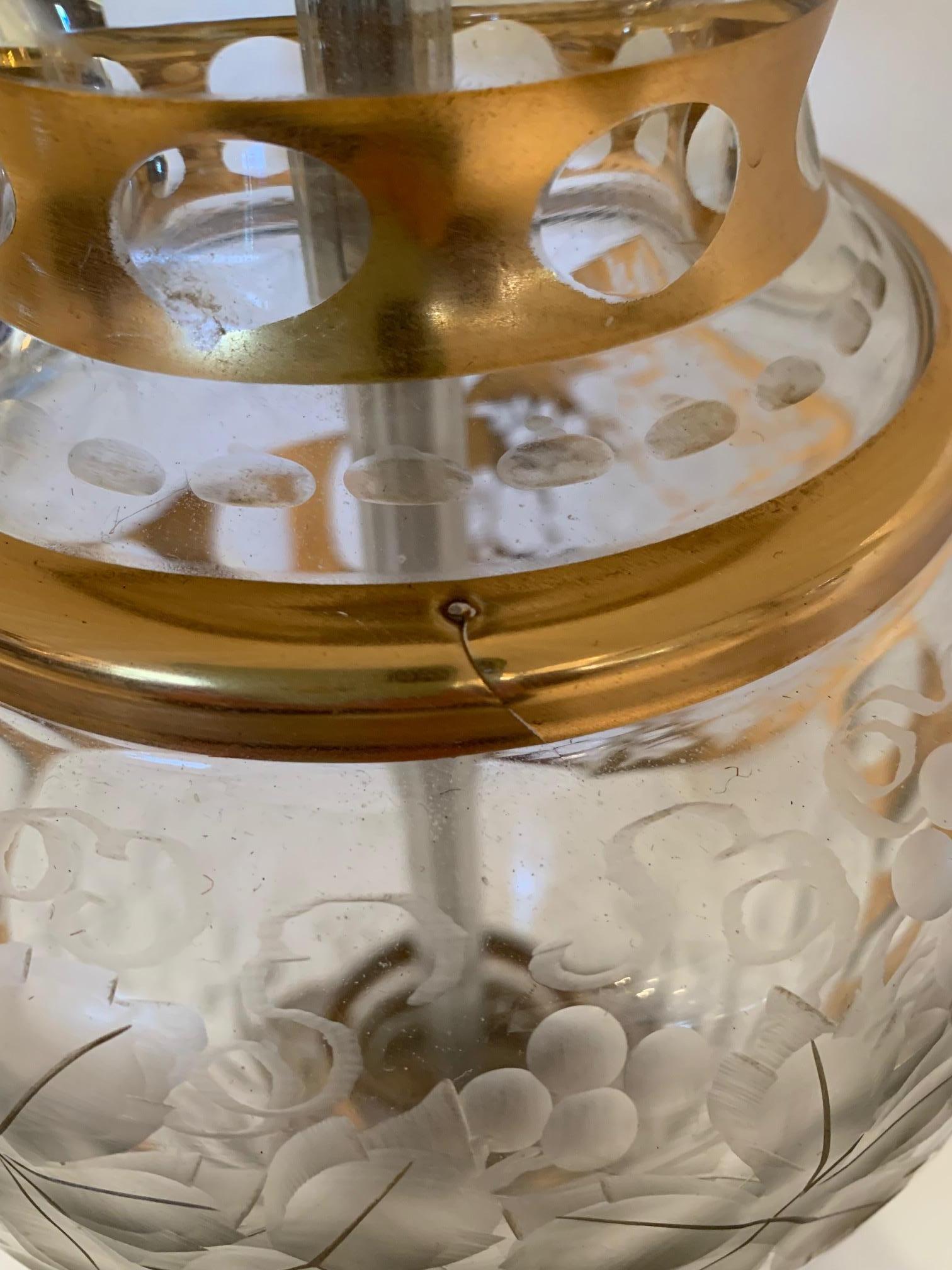 Glamurosa Pareja de Lámparas de Mesa de Cristal Vintage en venta 5