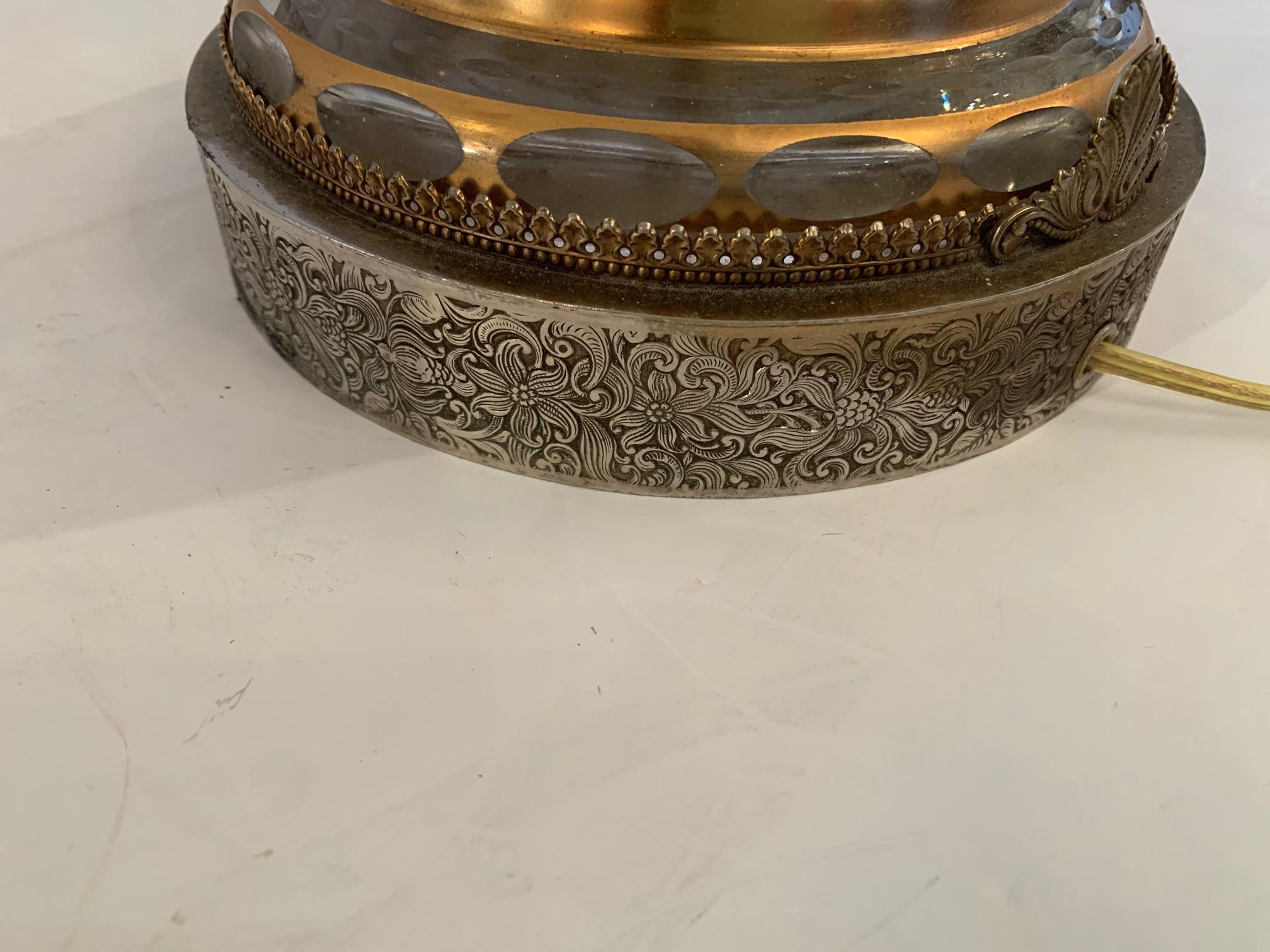Glamurosa Pareja de Lámparas de Mesa de Cristal Vintage en Bueno estado para la venta en Hopewell, NJ