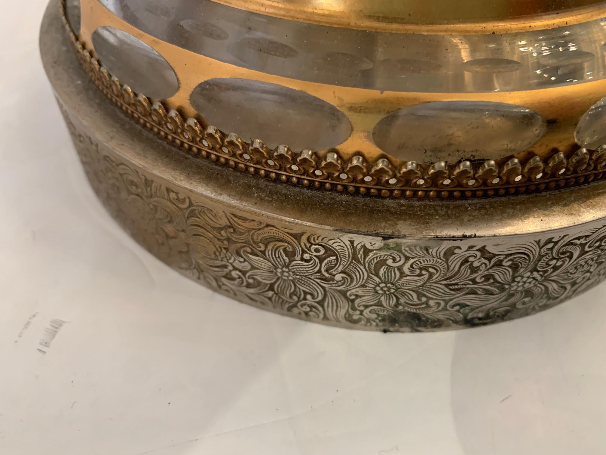 Glamurosa Pareja de Lámparas de Mesa de Cristal Vintage mediados del siglo XX en venta
