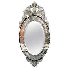 Glamorous Petite Oval Venetian Style Mirror