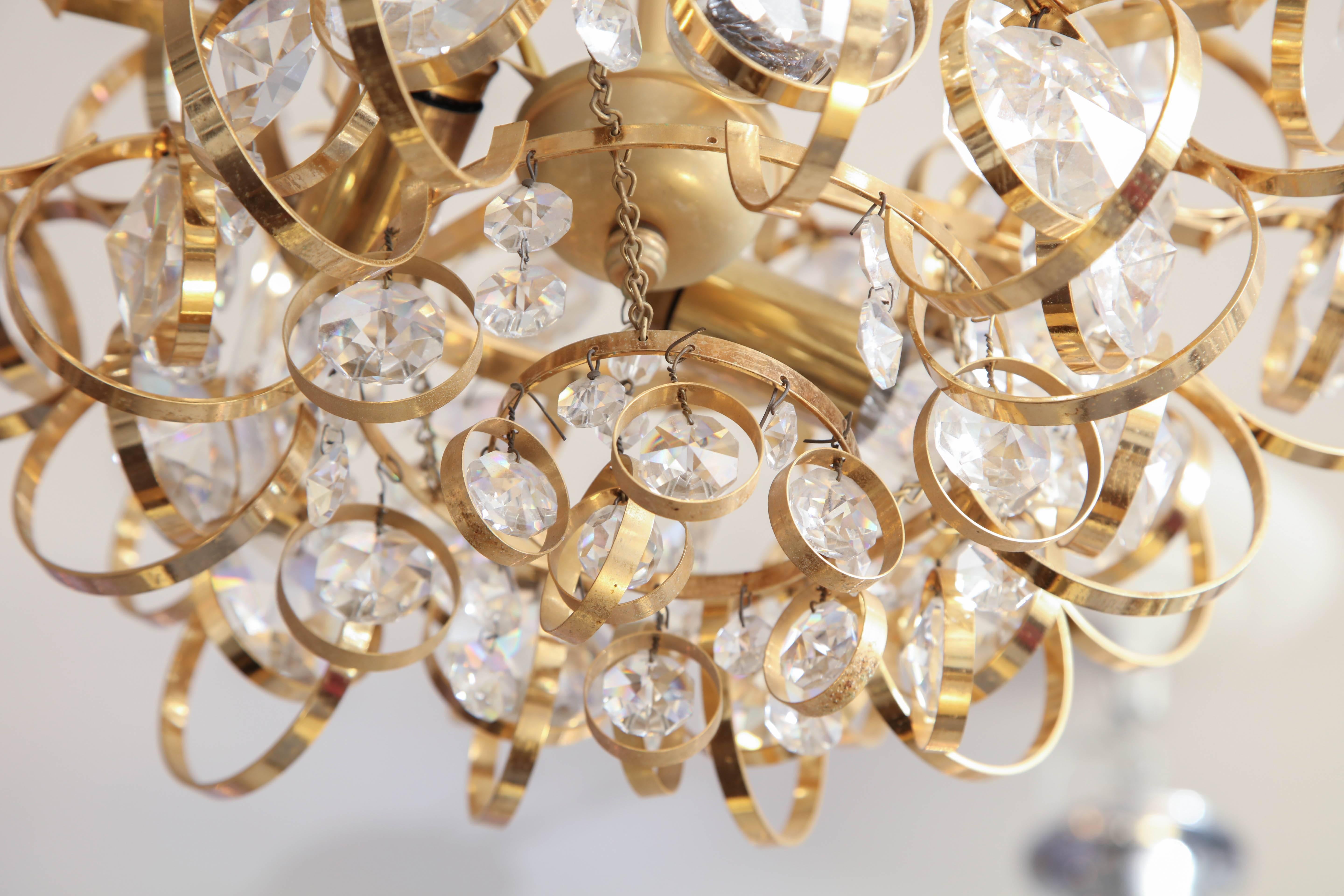 Mid-Century Modern Glamorous Petite Vintage Palwa Chandelier