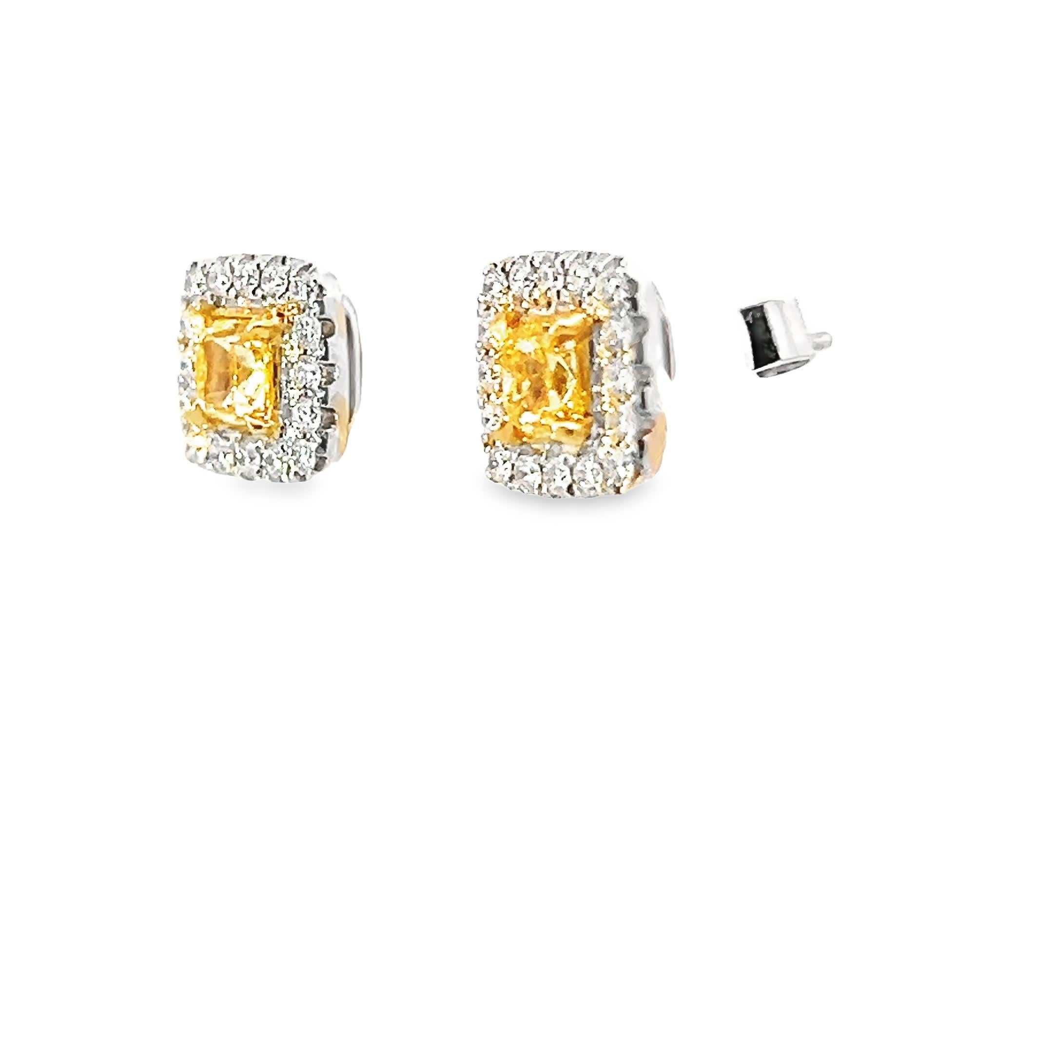 Donna **Glamorous Radiance - Orecchini a cono con diamanti bianchi e gialli in oro 18 carati** in vendita
