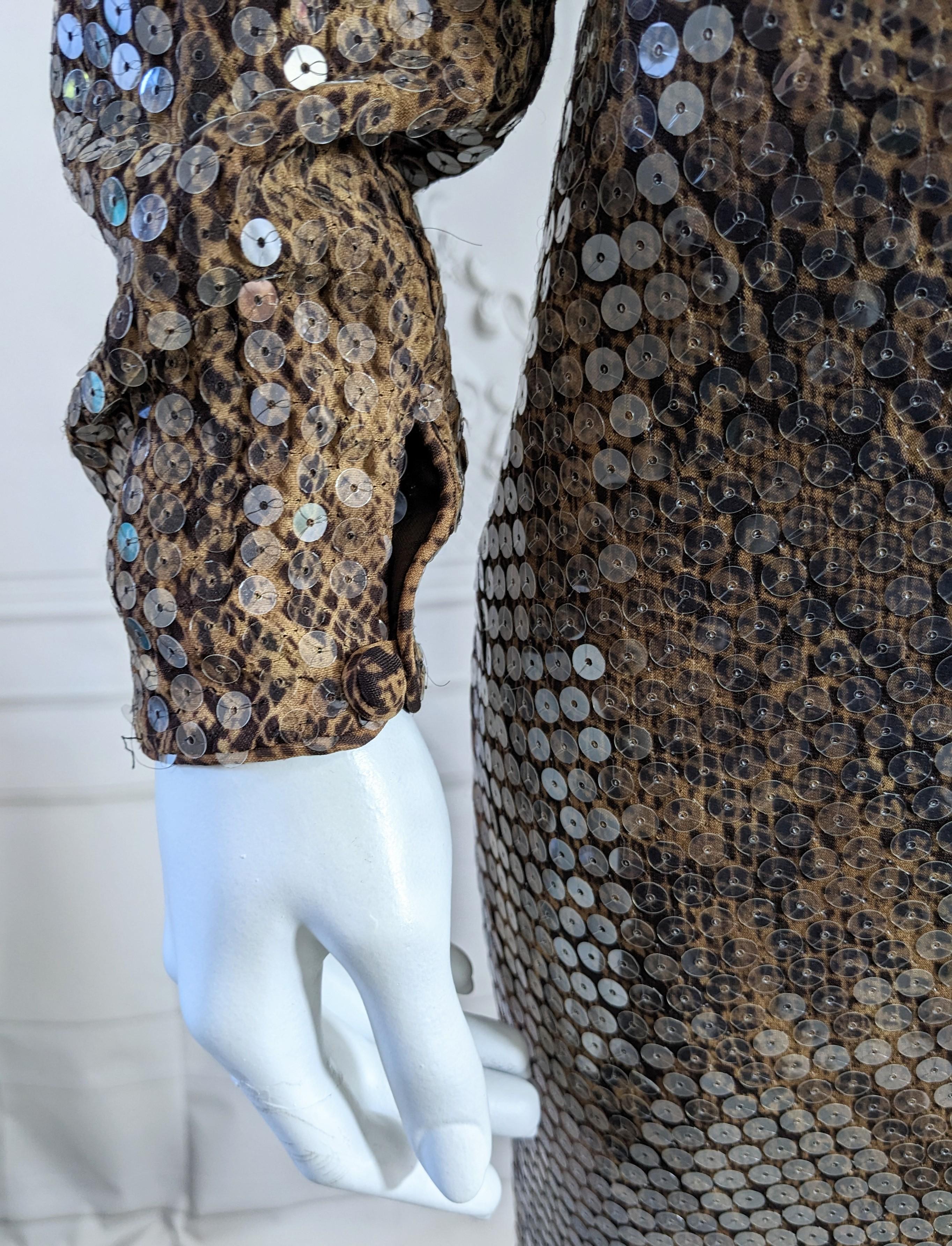 Women's Glamorous Sequin Snake Print Column Gown For Sale