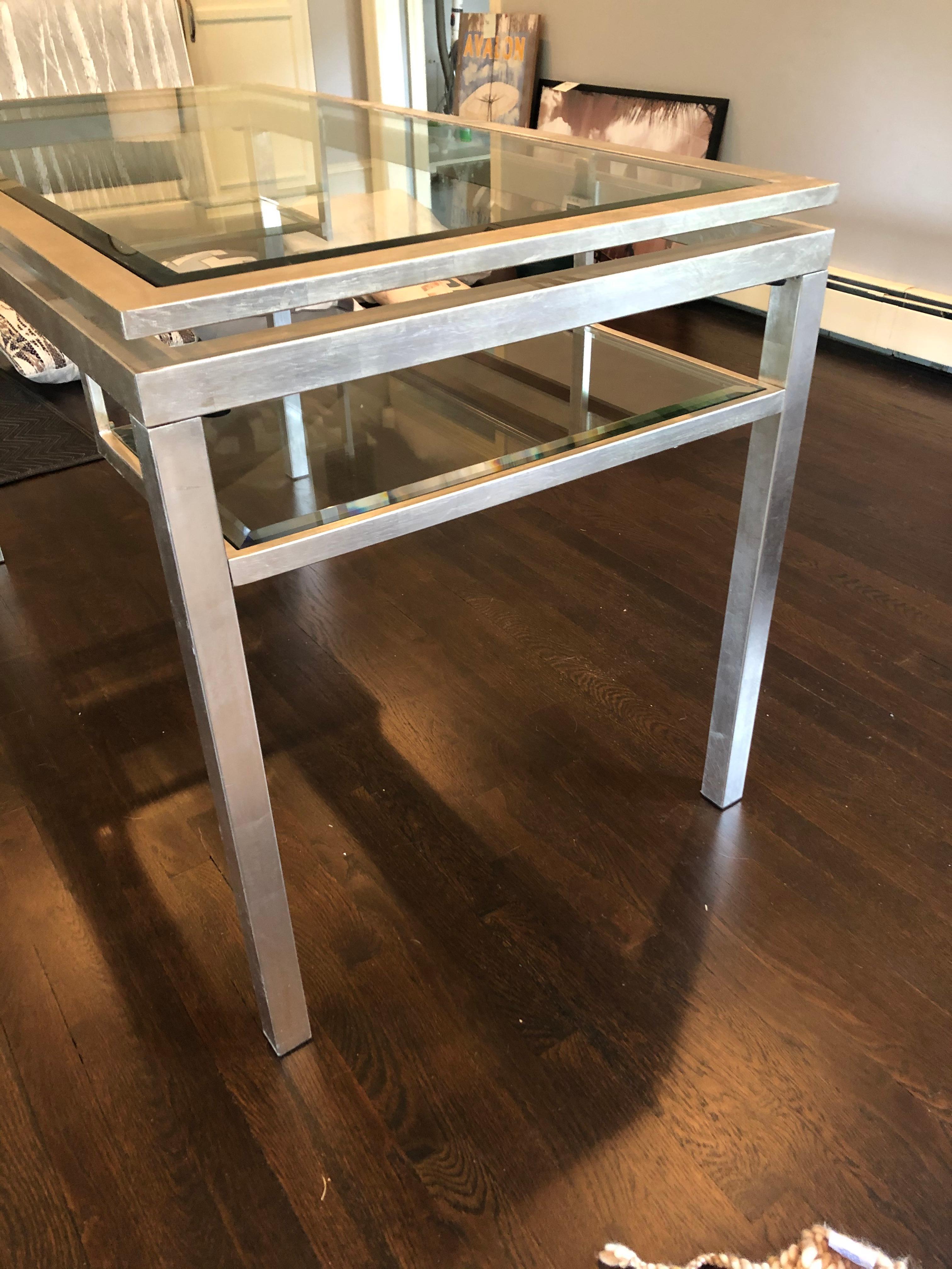 Glamorous Silverleaf & Bevelled Glass Writing Desk 4