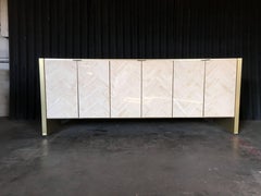 Glamorous Ello Style Travertine Buffet Credenza