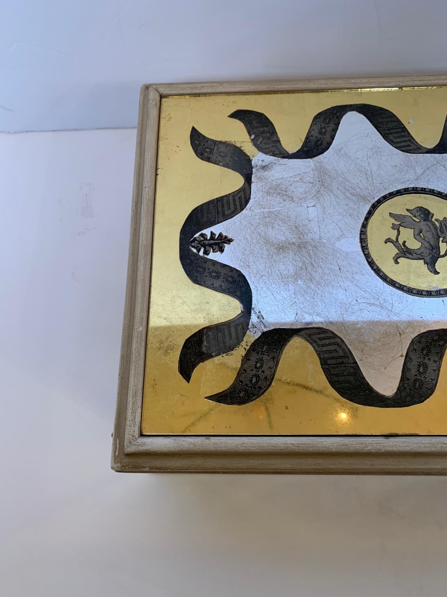 Glamorous Vintage Églomisé Mirrored Jewelry Box 2