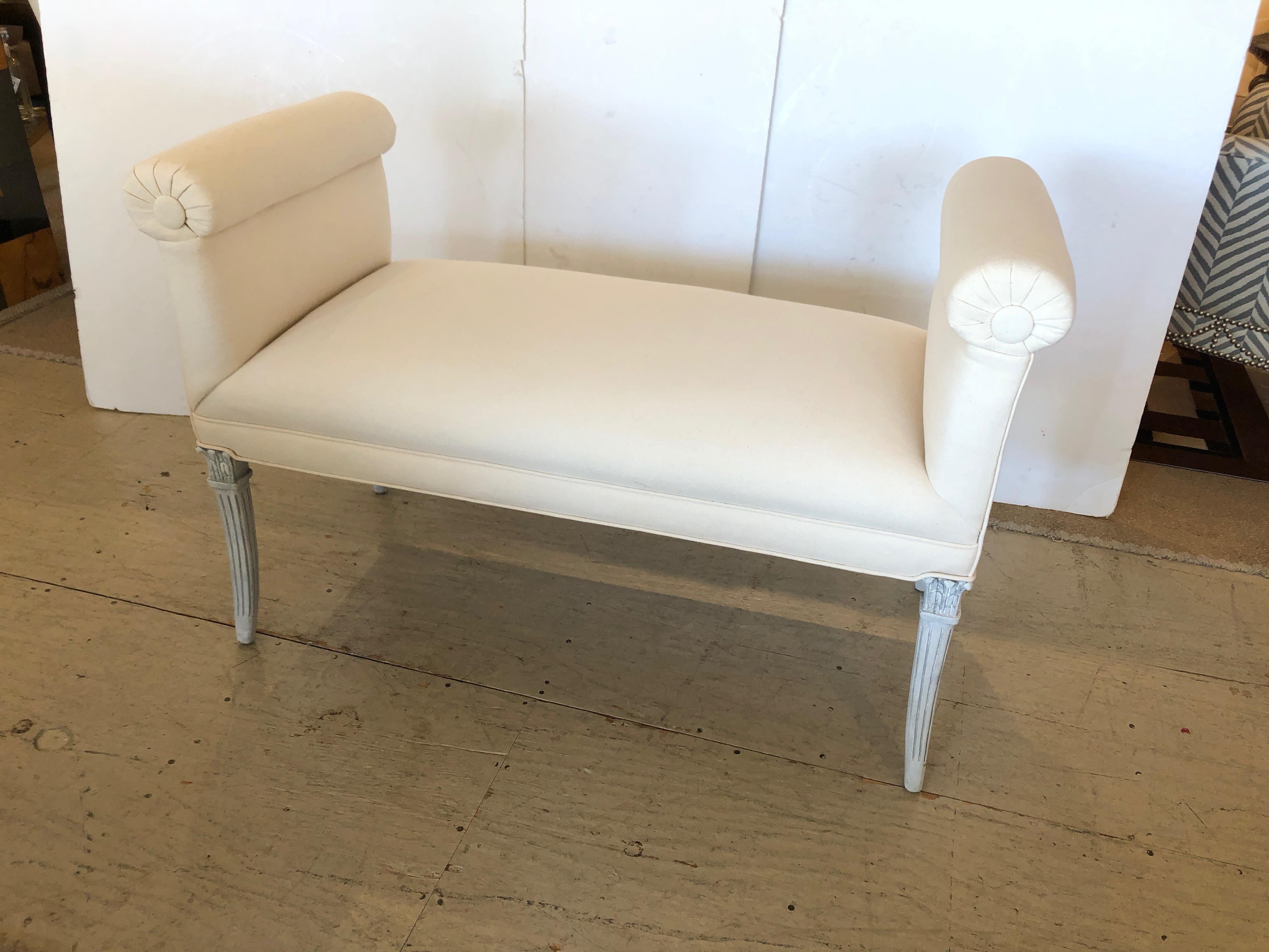 Mid-20th Century Glamorous Vintage French Upholstered Window Bench