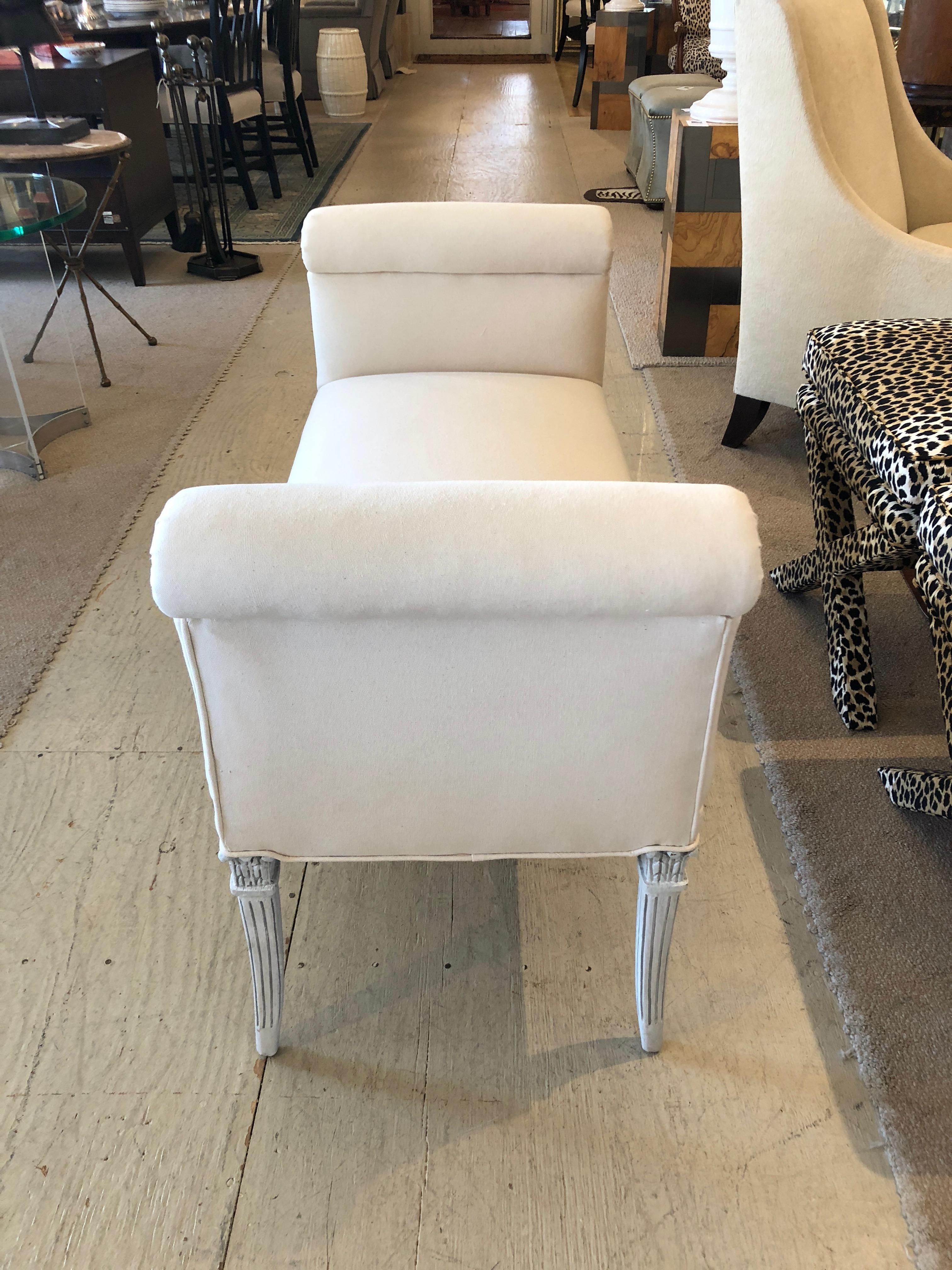 Glamorous Vintage French Upholstered Window Bench 1