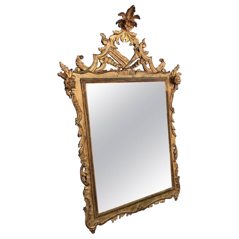 Glamorous Vintage Hollywood Regency Gilt Gold Mirror at 1stDibs