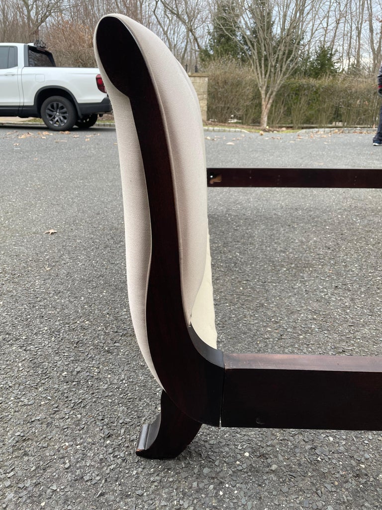 Glamorous Vintage Upholstered Channel Back King Size Sleigh Bed For