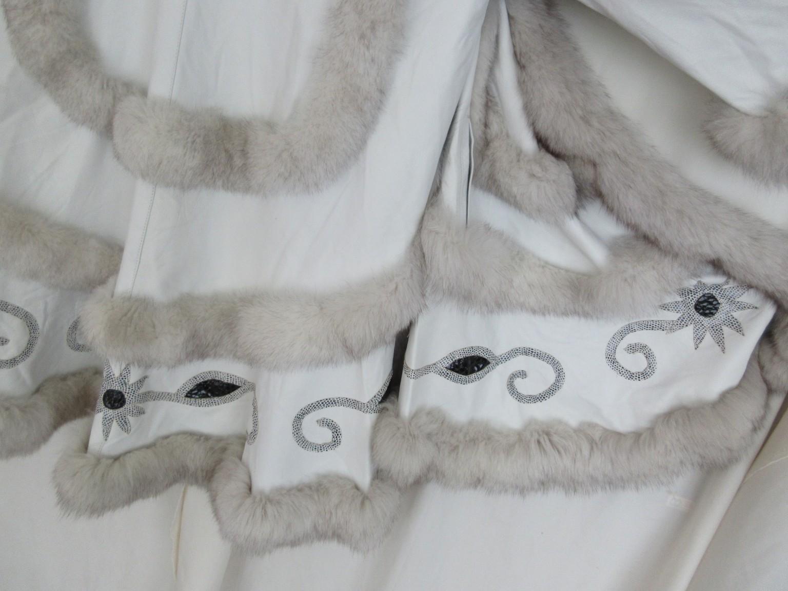 Glamuroso abrigo Swing de piel de zorro blanco en venta 2