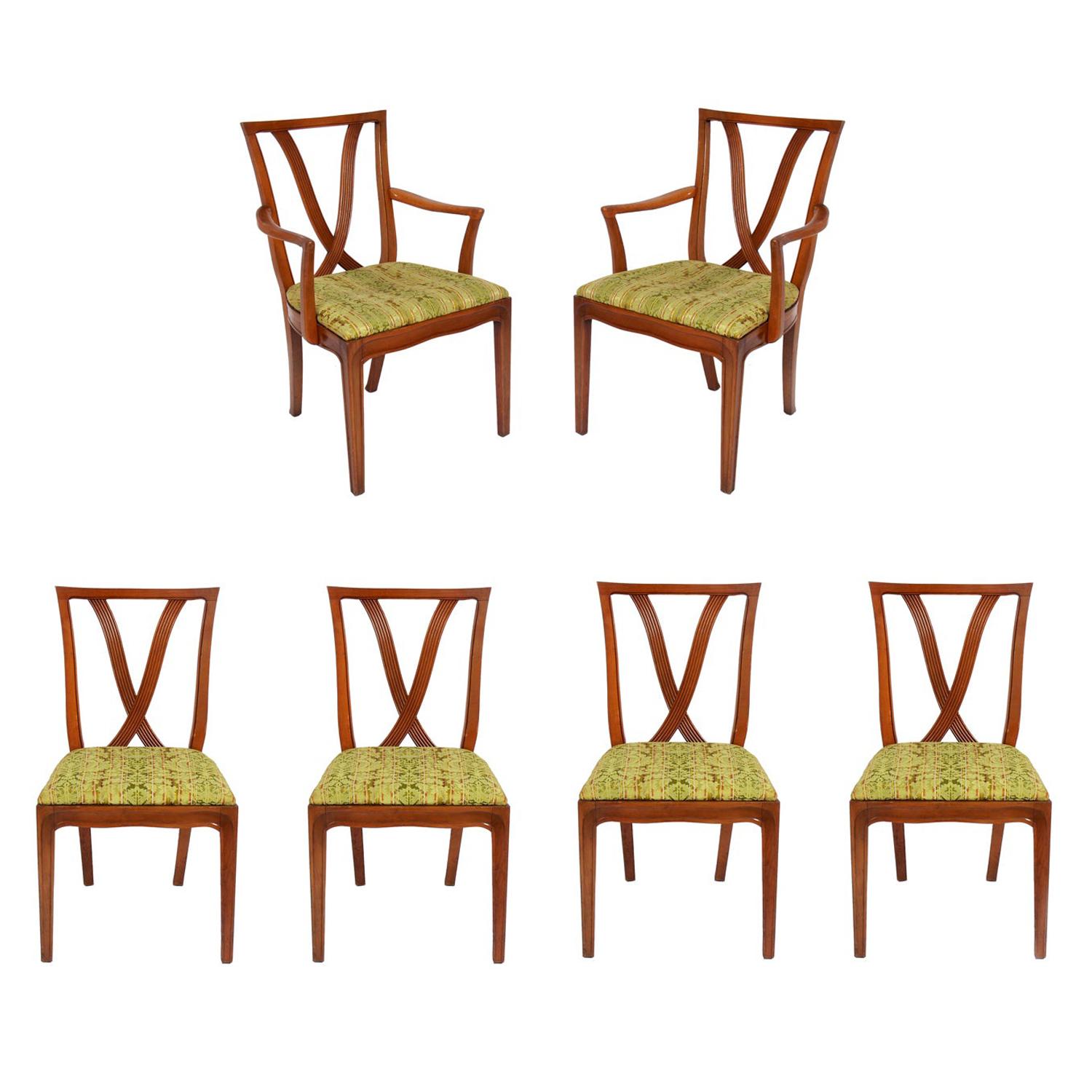 Chaises de salle à manger glamour à dossier en forme de X par Tomlinson en vente