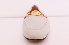 Glamour Boutique x Versace Leather Flat Ballerines with Golden Medallion
