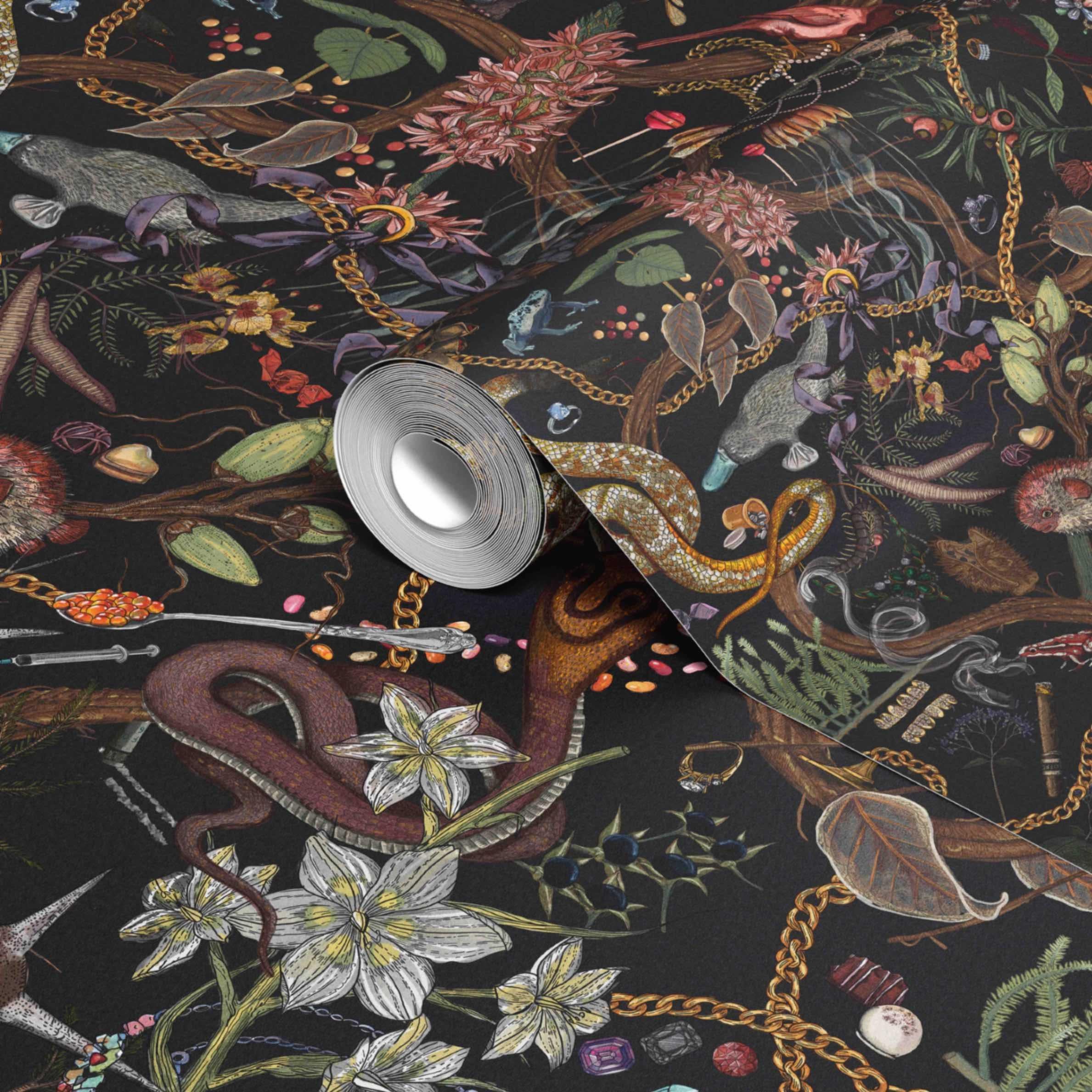 Scandinavian Modern Glamour Life Wallpaper by XAWD  Snakes, chains, drugs and all things glamorous For Sale