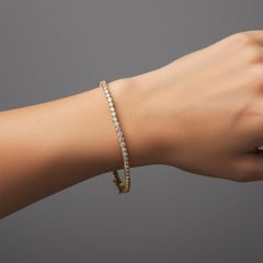Glamour Pulse 14K (ou 18k sur demande) Bracelet tennis en or jaune avec diamants