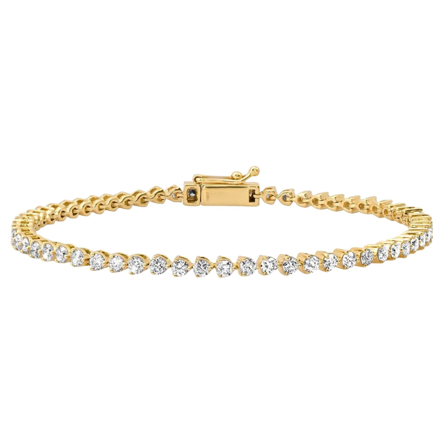 Glamour Pulse 14K (or 18k upon request) Yellow Gold Diamond Tennis Bracelet