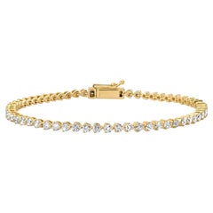 Glamour Pulse 14K (or 18k upon request) Yellow Gold Diamond Tennis Bracelet