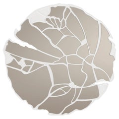 Glance Mirror - Hand-Crafted White Hammered Brass & Mirror - Boca do Lobo