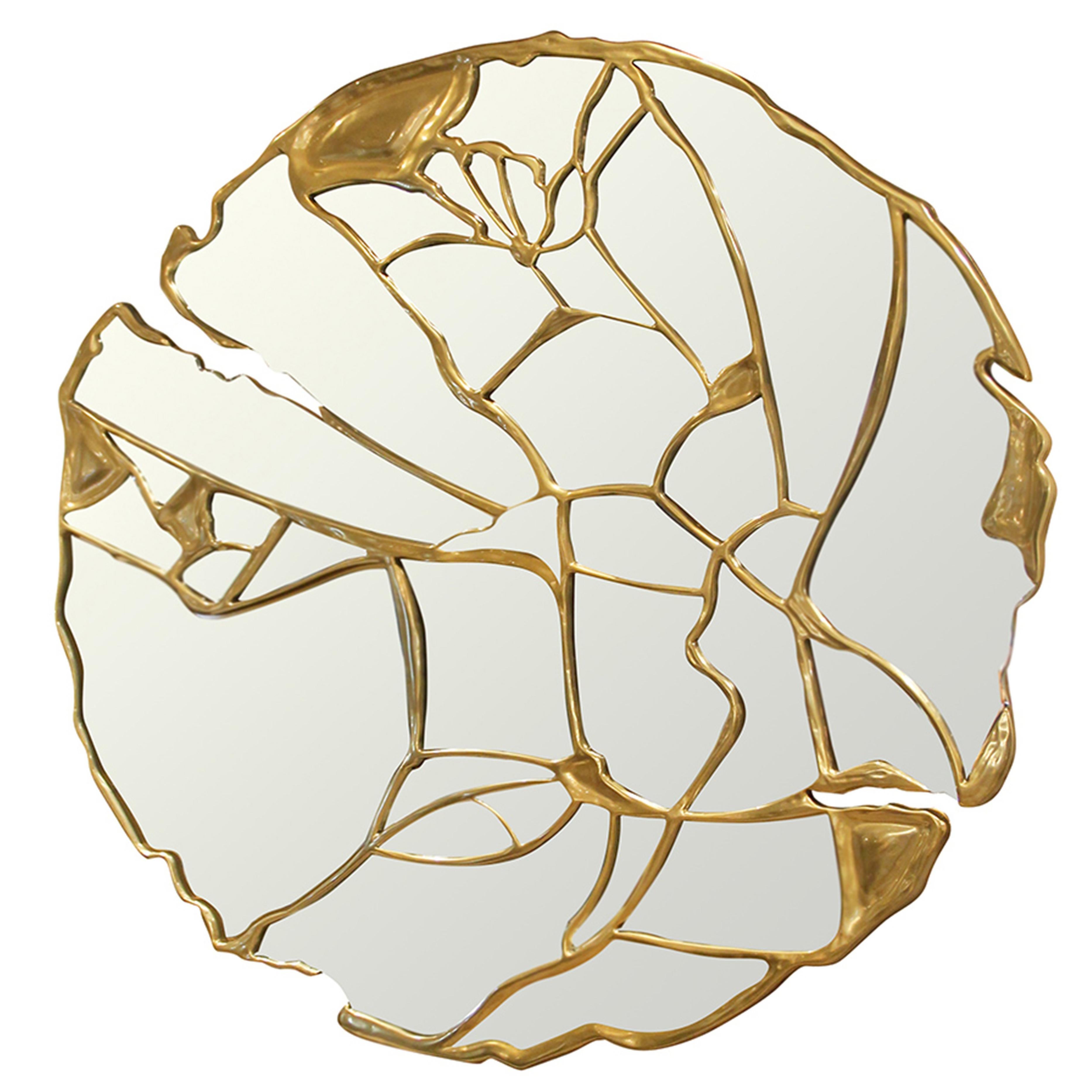 Glance Mirror with Gold Lacquer Finish by Boca do Lobo For Sale