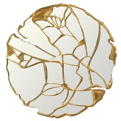 Glance Mirror with Gold Lacquer Finish by Boca do Lobo