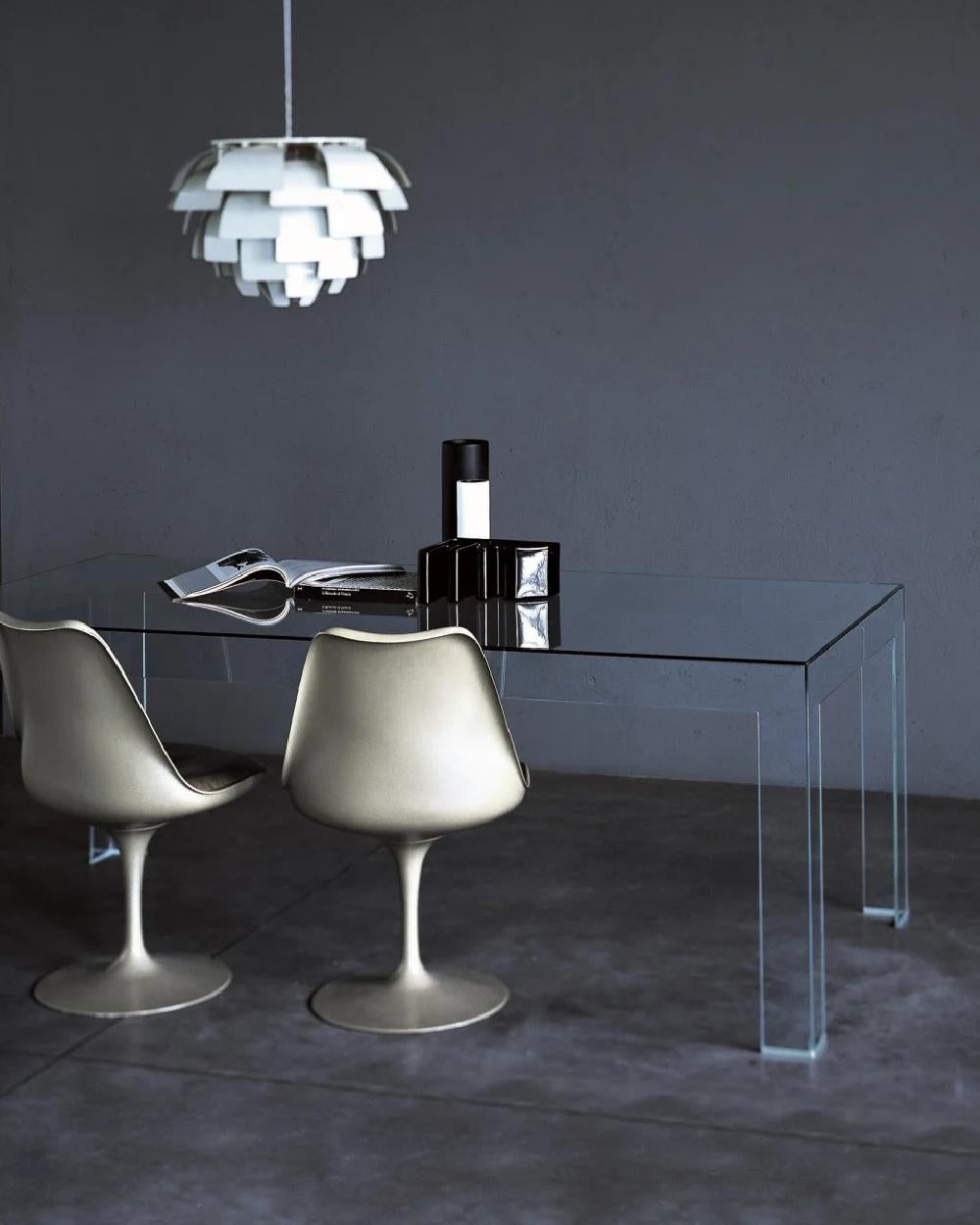 Modern Glas Italia ATLANTIS Rectangular Table in transparent glass by Lorenzo Arosio For Sale