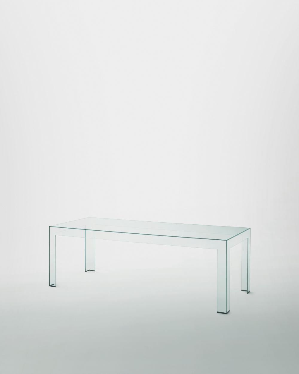 Contemporary Glas Italia ATLANTIS Rectangular Table in transparent glass by Lorenzo Arosio For Sale