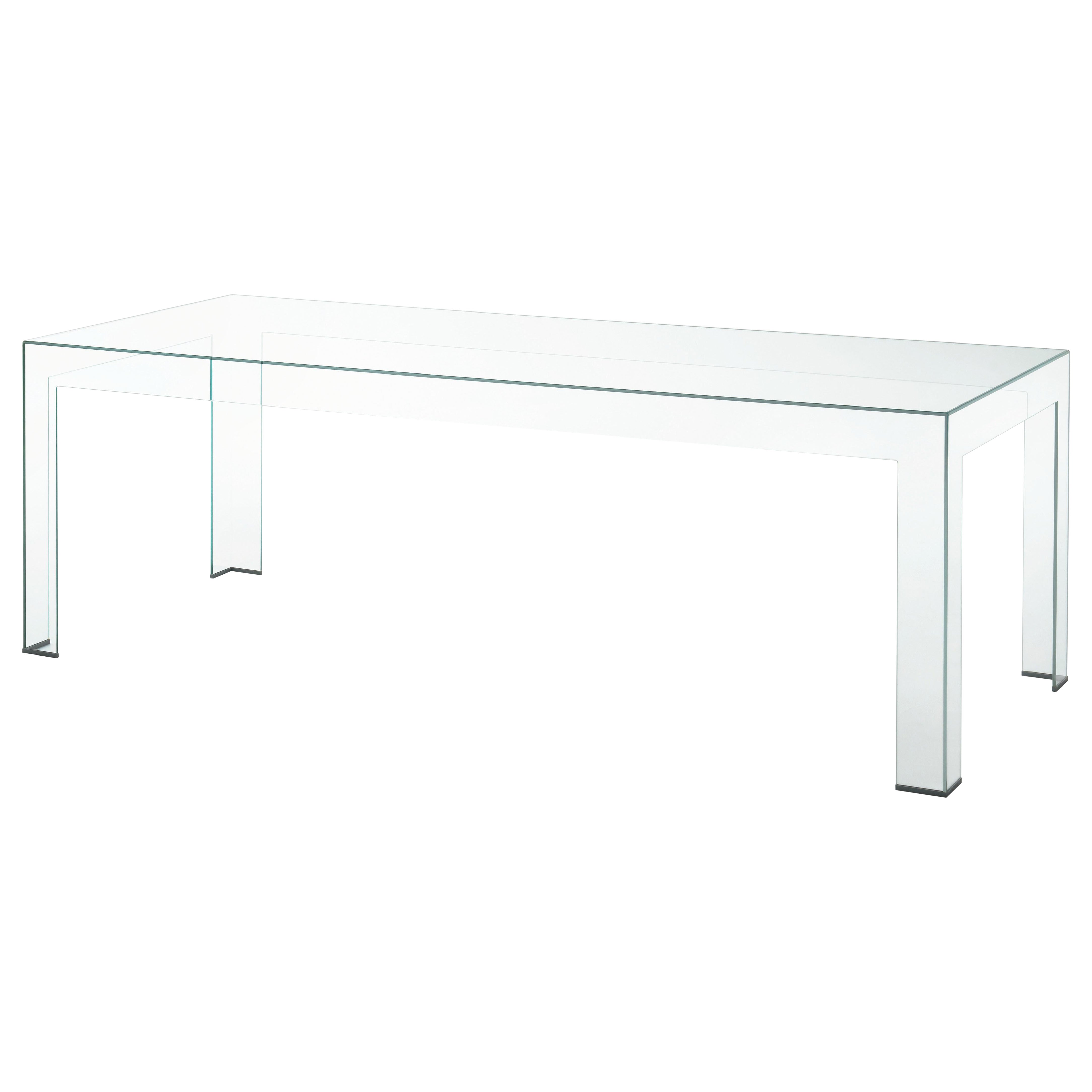 Glas Italia ATLANTIS Rectangular Table in transparent glass by Lorenzo Arosio