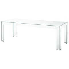 Mesa rectangular ATLANTIS de cristal transparente de Glas Italia por Lorenzo Arosio