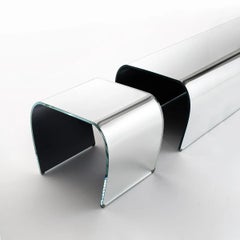 Glas Italia Bent Glass Stool - Silver Glass - design Naoto Fukasawa