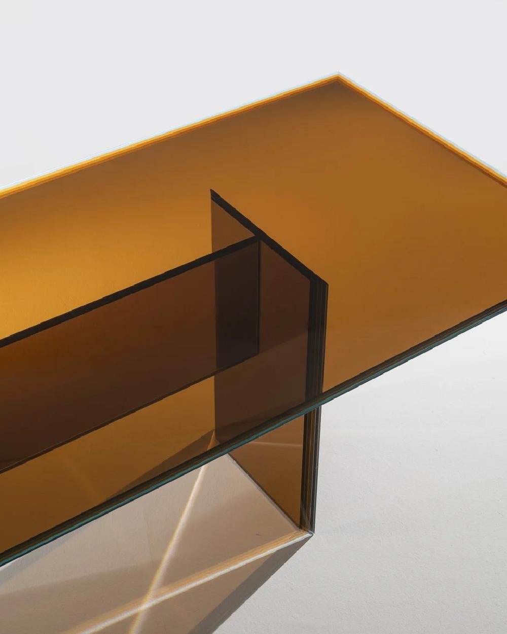 Moderne Glas Italia Table BISEL en verre multichromatique par Patricia Urquiola en vente