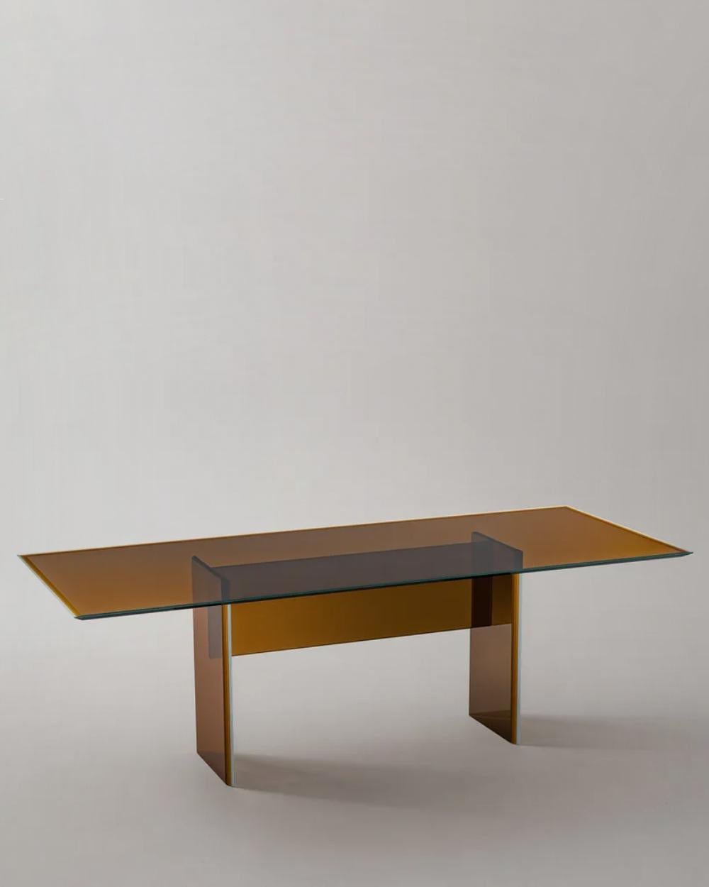 italien Glas Italia Table BISEL en verre multichromatique par Patricia Urquiola en vente