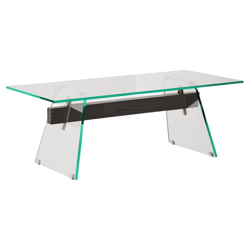 Glas Italia COMPRESSION Tisch aus verkohlter Eiche von Philippe Starck