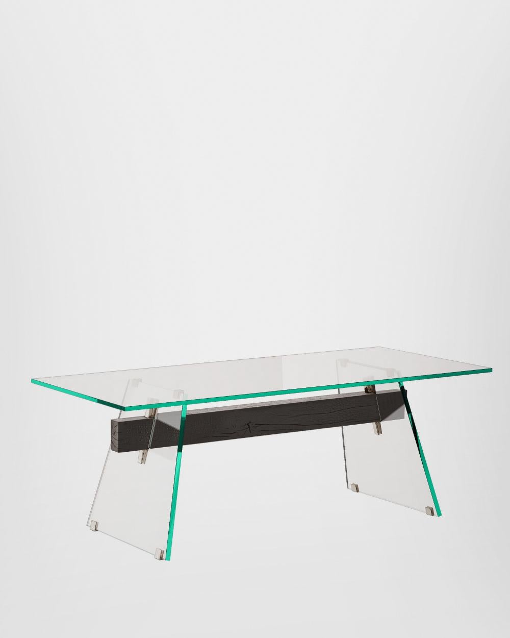 Contemporary Glas Italia COMPRESSION Table in waxed oak by Philippe Starck For Sale