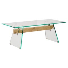 Glas Italia COMPRESSION Table in waxed oak by Philippe Starck